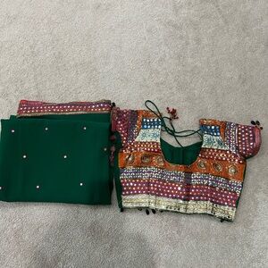 Indian wedding saree worn only once with blouse no returns.